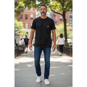 Marmot Shirt Men's Medium Black Mountain Works Tee Embroidered Logo Short Sleeve